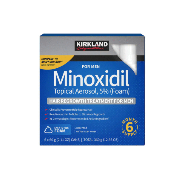 Kirkland Signature Hair Regrowth Treatment Minoxidil Foam for Men, 2.11 oz, 6-count